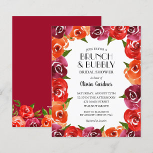 Papier Budget Fleurs d'aquarelle Invitation à la douche n