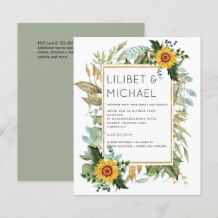 Papier Budget Fleurs de soleil rustiques BOHO Mariage ver