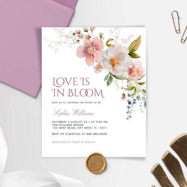 Papier Budget Fleurs sauvages L'Amour Est Dans L'Invitati (Créateur téléchargé)