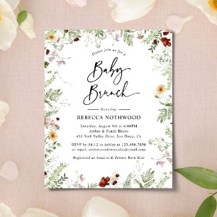 Papier Budget Fleurs sauvages neutres Bébé Brunch Invitat