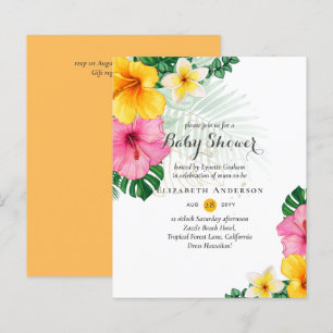 Papier BUDGET Fleurs tropicales Baby shower Invitation