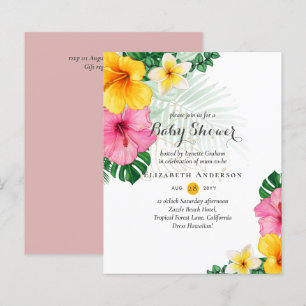 Papier BUDGET Fleurs tropicales Baby shower Invitation
