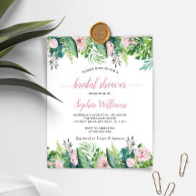 Budget Fleurs tropicales Invitation à la douche nu