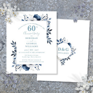 Papier Budget Floral 60e anniversaire Mariage Invitation