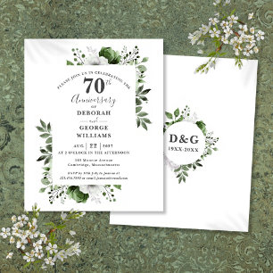 Papier Budget Floral 70e anniversaire Mariage Invitation