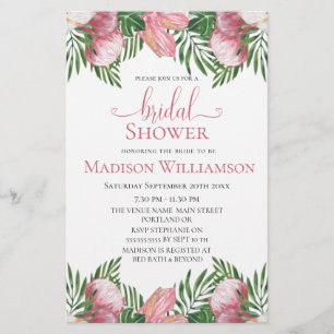 Papier Budget Floral Aquarelle Paradis Tropical Mariage