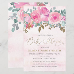 Papier Budget Floral Baby in Bloom Baby shower Invitation