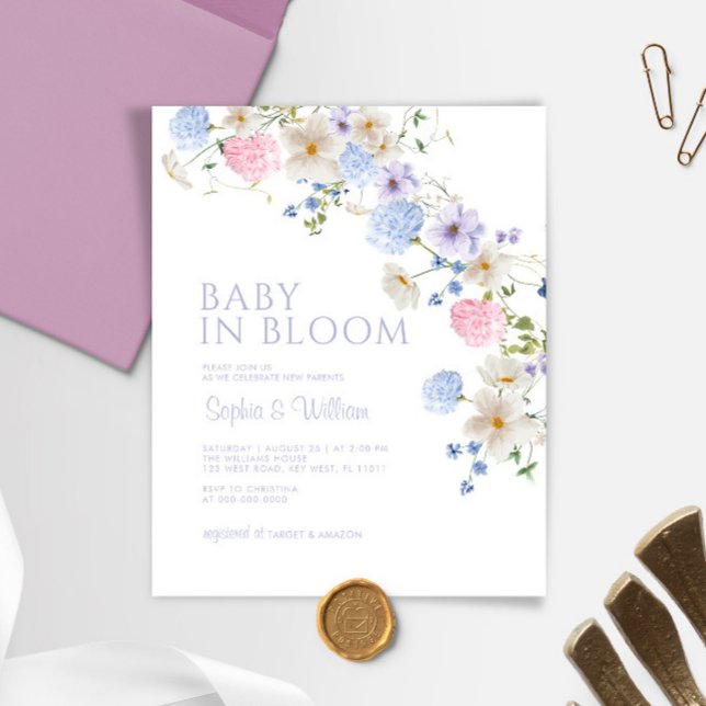 Papier Budget Floral Baby in Bloom Shower Invitation (Créateur téléchargé)