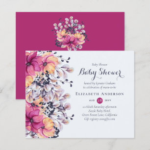 Papier BUDGET Floral Baby shower Invitation Moderne Plutô