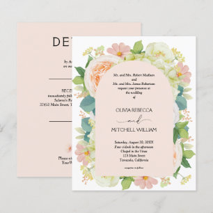 Papier Budget Floral Blush rose Mariage tout en un Invita