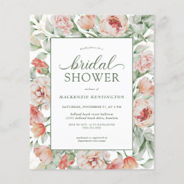 Papier BUDGET Floral Blush Sage Green Fête des mariées
