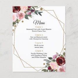 Papier Budget Floral Bourgogne or Mariage géométrique Men