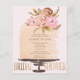 Papier BUDGET Floral Cake rose Fête des mariées Invitatio