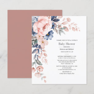 Papier Budget Floral Couples Baby shower rose Invitation