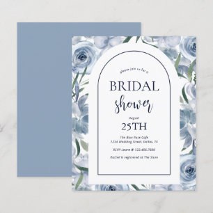 Papier Budget Floral Dusty Blue Bridal Shower Invitation