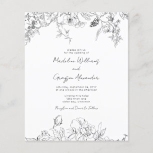 Papier Budget Floral Fleur sauvage Faire-part de mariage