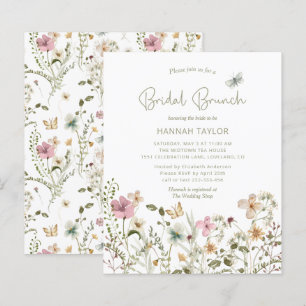 Papier Budget Floral Fleur sauvage Invitation de Brunch
