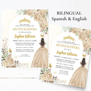 Papier Budget Floral Gold BILINGUE Quinceanera Espagnol