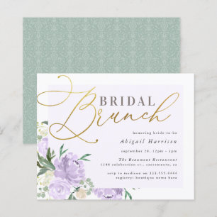 Papier Budget Floral Gold Script Lavender Bridal Brunch