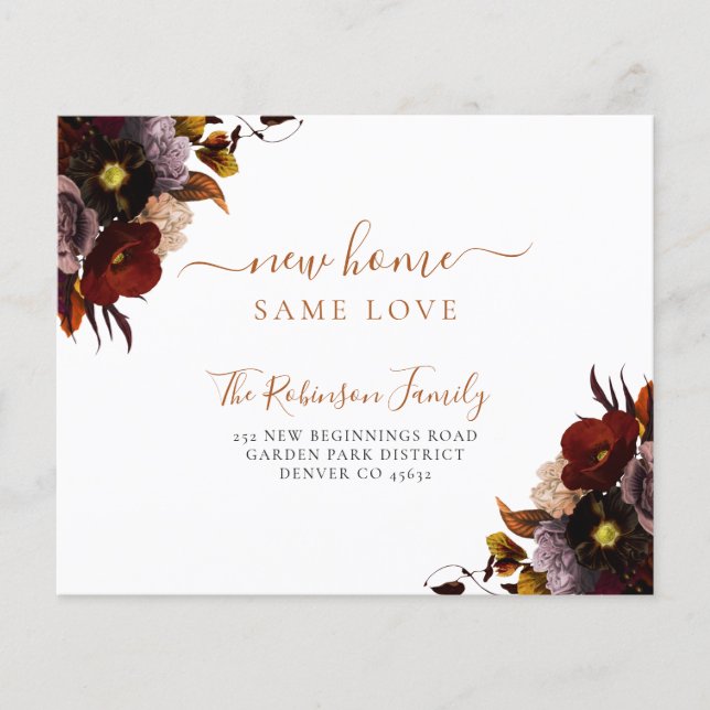 Papier Budget floral nouvelle maison chic faire-part mobi (Devant)