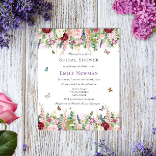 Papier Budget Floral Papillon nuptiale Invitation de douc