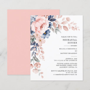 Papier Budget Floral Pink Rehearer Dîner Invitation