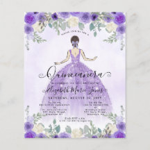 Budget Floral Purple Princesse Anniversaire Quince