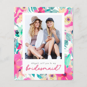 Papier Budget Floral Serez-Vous Ma Femme D'Accueil ? Cart