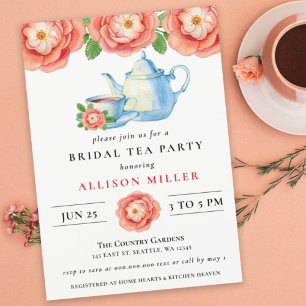 Papier Budget Floral Tea Party Nuptiale Douche Invitation
