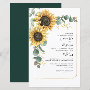 Papier Budget Floral Tournesol Eucalyptus Mariage Invitat