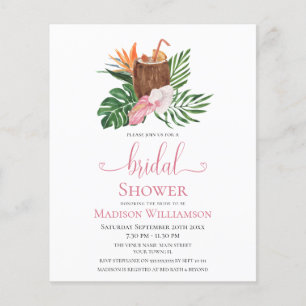 Papier Budget Floral Tropical Réception de mariage Cock