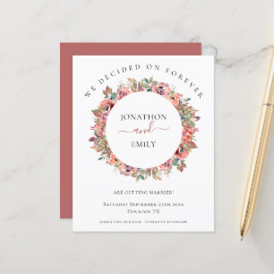 Papier Budget Floral Wreath Wedding Enregistrer la date