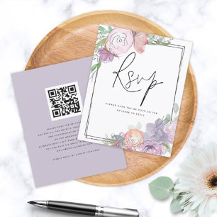 Papier BUDGET Florals Scribbly QR Code Mariage RSVP