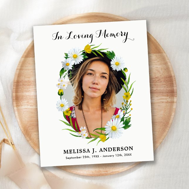 Papier Budget Flore Sympathie Photo Funérailles Merci (Créateur téléchargé)