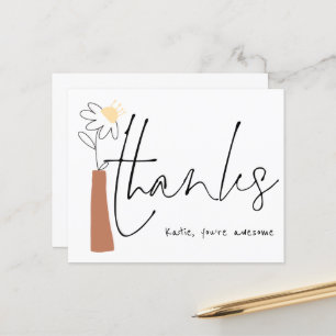 Papier Budget Flower Vase informelle Nom du script Merci