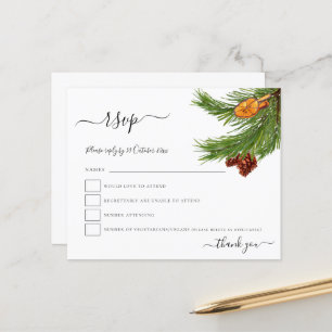Papier Budget Foliage Cones Orange Noël Mariage RSVP