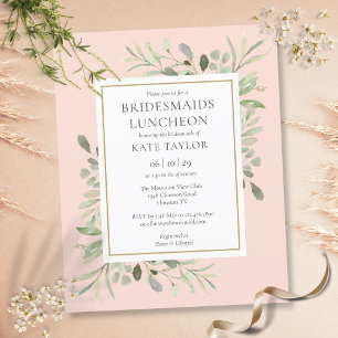 Papier Budget Foliage Pink Bridesmaitres Invitation de dé
