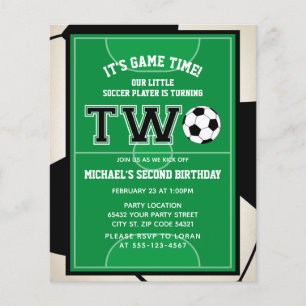 Papier Budget Football deuxième anniversaire de fête Invi