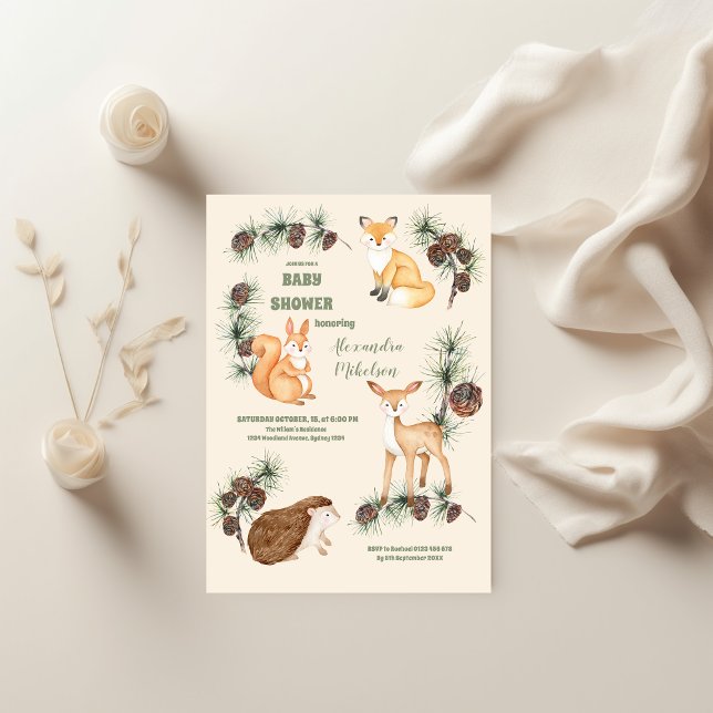 Papier Budget Forest Friends & Woodland Baby shower (Créateur téléchargé)