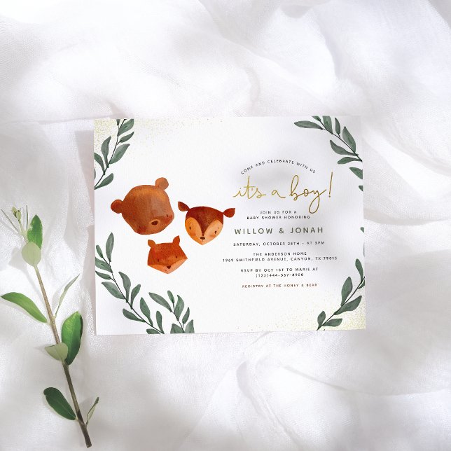 Papier Budget Forêt de bois verdure Baby shower garçon (Créateur téléchargé)