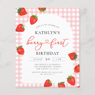 Papier Budget Fraise Anniversaire Berry Première invitati