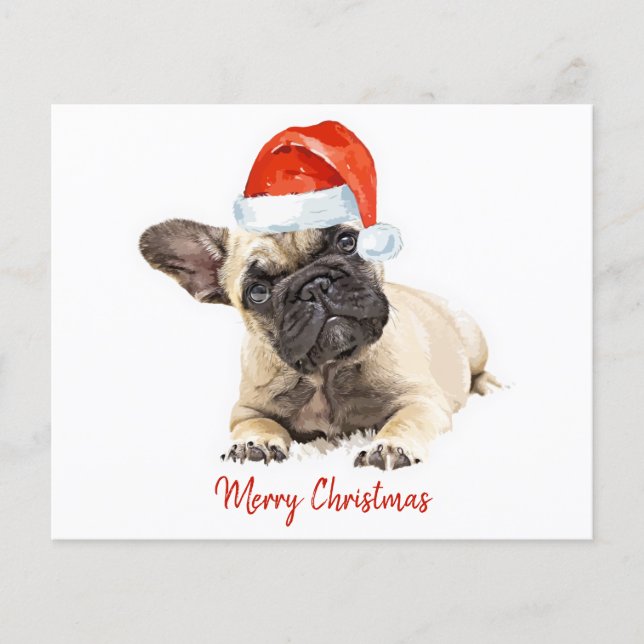 Papier Budget French Buldog Christmas Puppy Chien vacance (Devant)