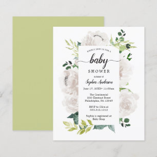 Papier Budget Friendly Fleur Jolie Baby shower Invitation