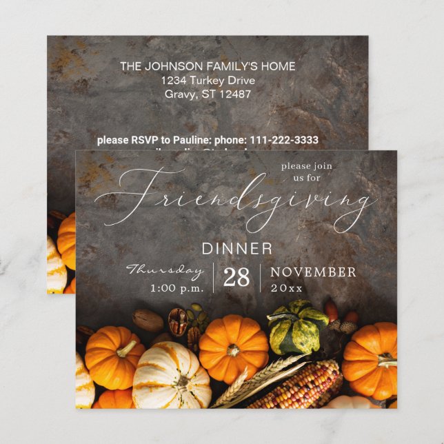 Papier Budget Friendsgiving Dîner d'action de grâces Citr (Devant / Derrière)