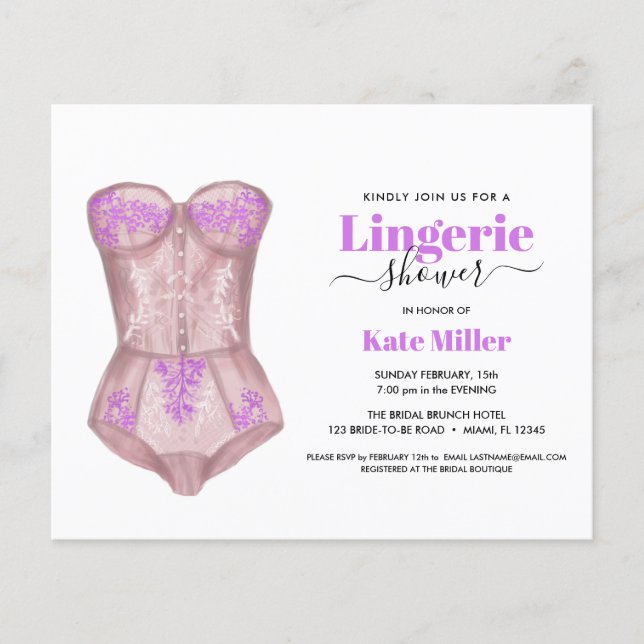 Papier BUDGET Fuchsia Bustier Lingerie Fête des mariées (Devant)
