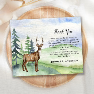 Papier Budget Funérailles Deer Woodland Sympathy Merci