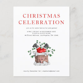 Papier Budget Funny Père Noël Christmas Party Invitation