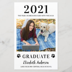 Papier Budget Funny Photo Accueil École Dog Graduation