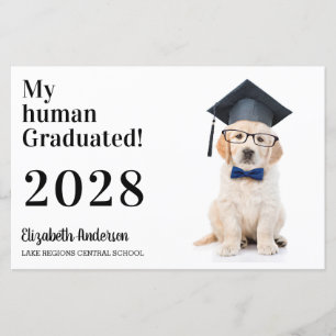 Papier Budget Funny Puppy Graduate Graduate Invitation
