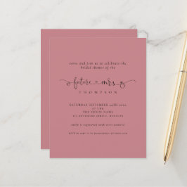 Papier Budget futur Mme Fête des mariées Dusty Rose Invit